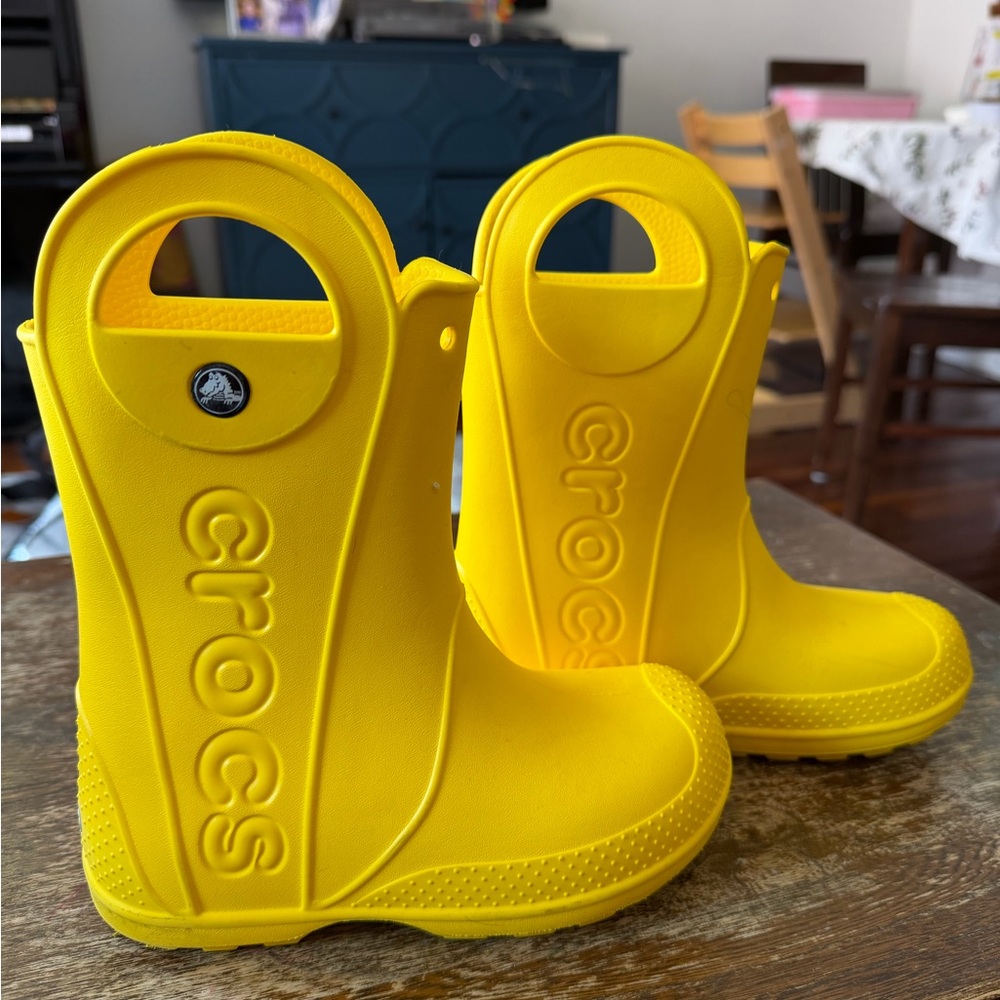 CROCS Kids Bright Yellow Rain Boots